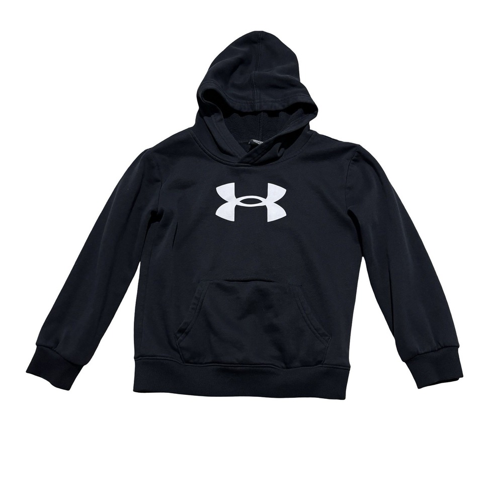 Under Armour Youth Boys Black Pullover Hoodie *Flawed* Size 7 - 15 x 18